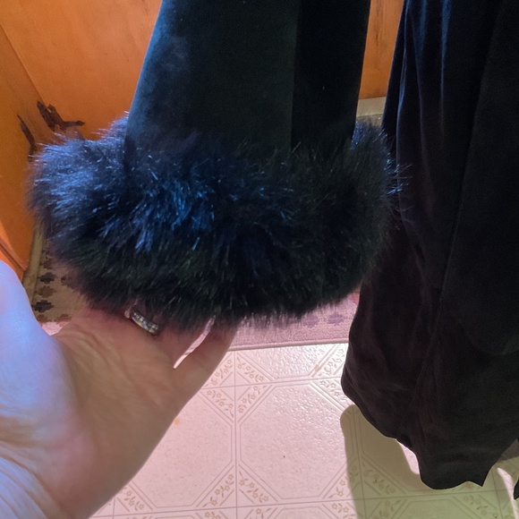 Express vintage early Y2K suede, floor length, belted, for a collar EUC - Picture 12 of 12